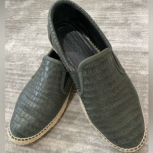 Jimmy Choo Used Croco 
Men's Leather Espadrilles Casual Slip On